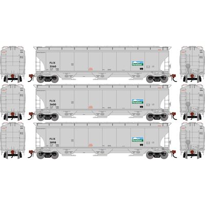 HO GEN Trinity 5161 Covered Hopper, FLIX #3560/3600/3898 (3) HO GEN Trinity 5161 Covered Hopper, FLIX #3560/3600/3898 (3)