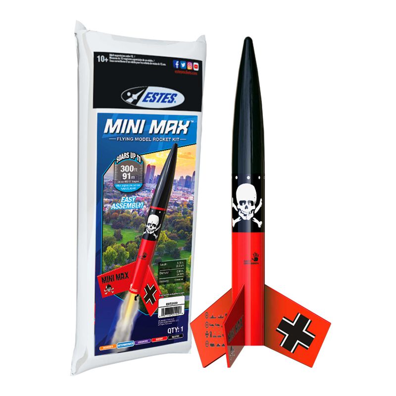 Mini Der Red Max Model Rocket Bag Kit
