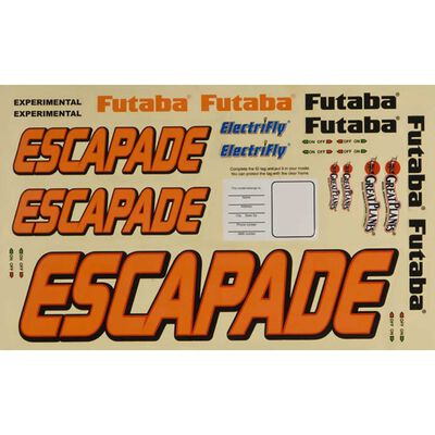 Decal Set, Escapade .40-.56 Sport ARF Decal Set, Escapade .40-.56 Sport ARF