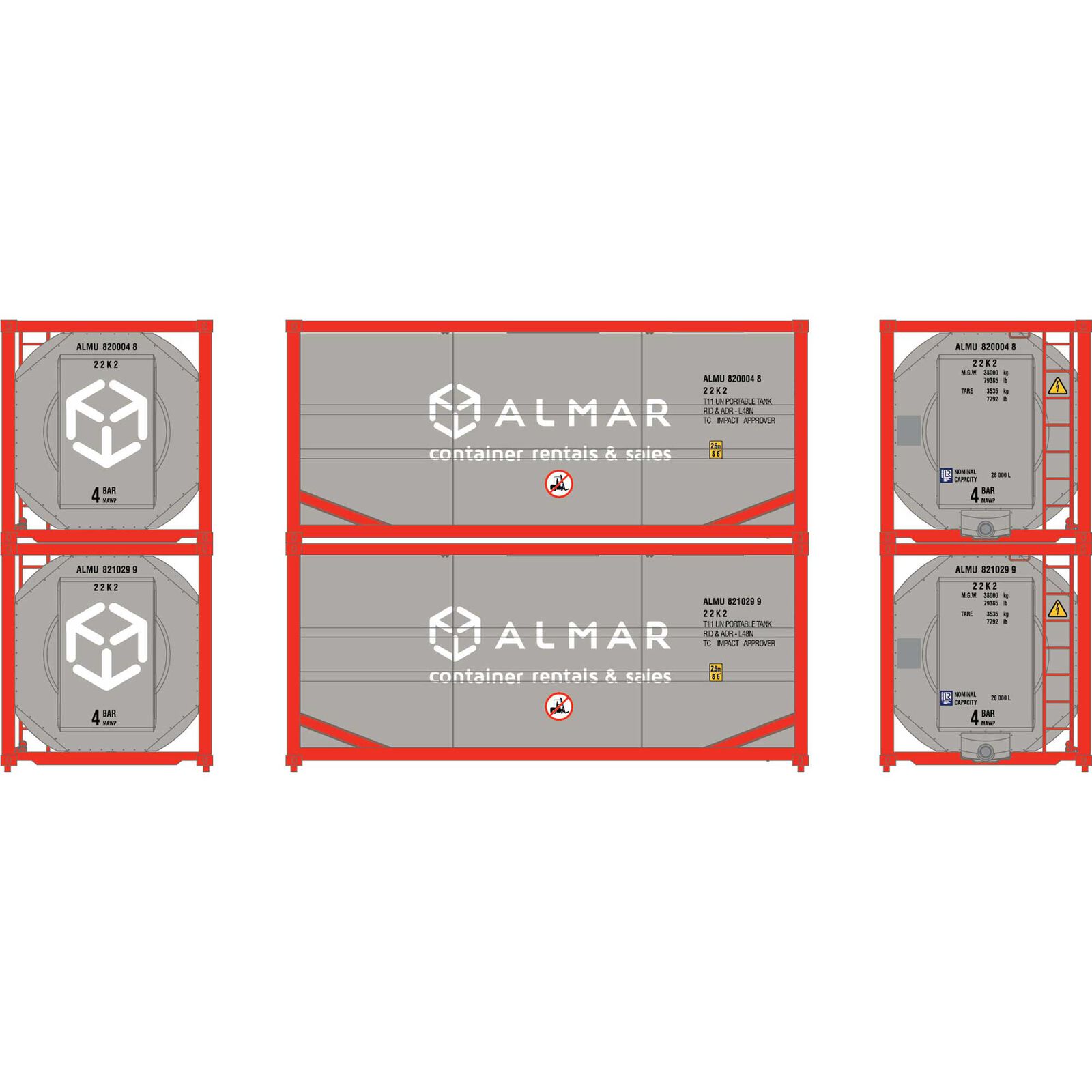 HO 20' ISO Tank Container, ALMU #820004 8/821029 9 (2)