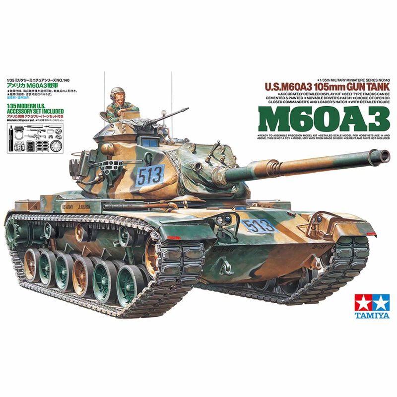 1/35 U.S. M60A3 105mm Gun Tank Model Kit, LIMITED EDITION
