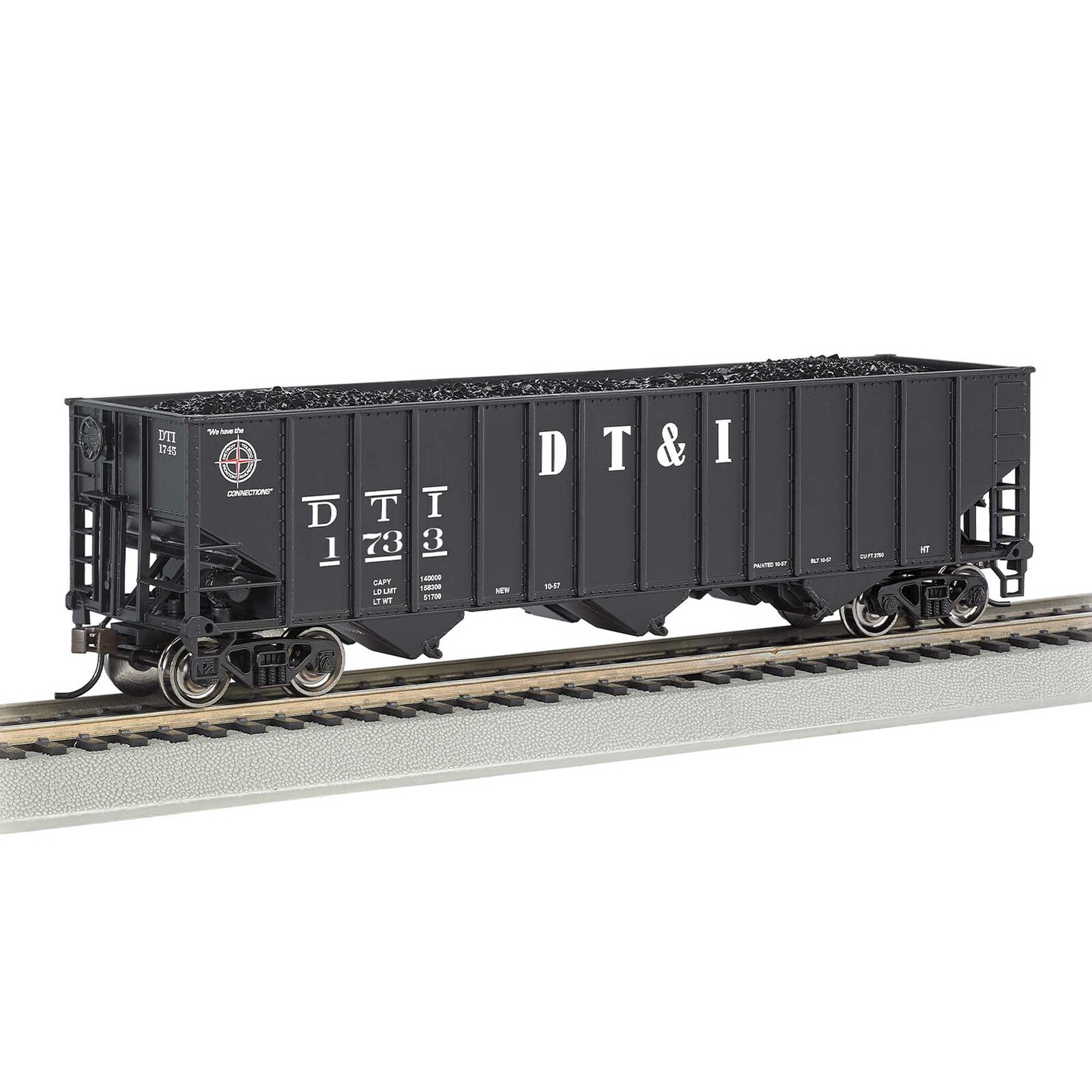 HO 100-Ton Bethlehem Steel Three Bay Hopper - Detroit, Toledo, & Ironton #1733
