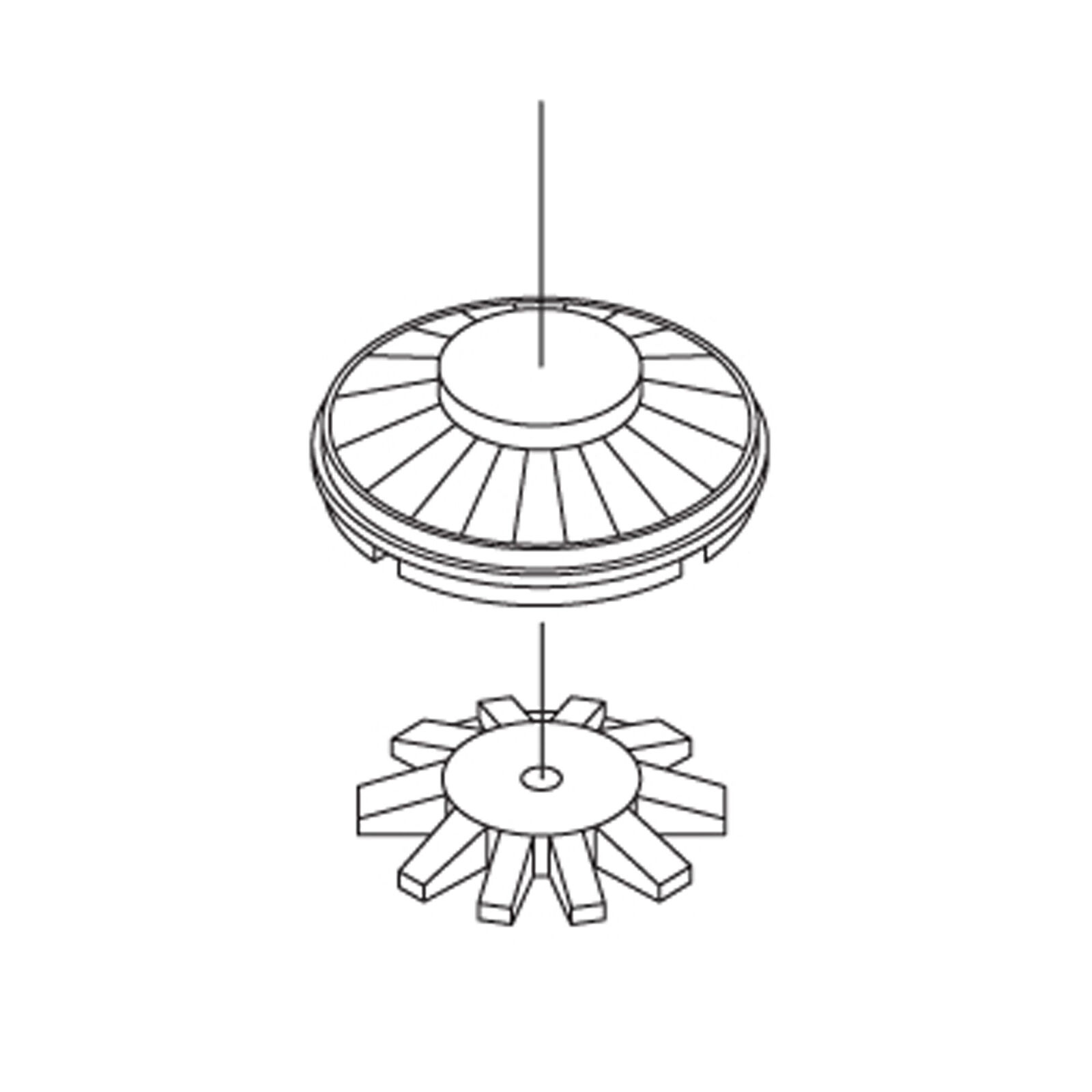 HO Fans Set, 36" Button Top/CF7 (3)