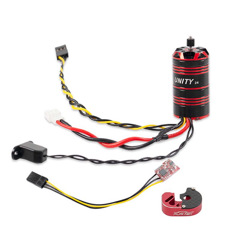 Unity24 Pro 2-in-1 Micro FOC Brushless ESC & 3500KV Motor Combo, 1/24 Axial SCX24/ AX24 Vehicles