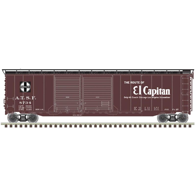 HO 50' Postwar Box Car Santa Fe "El Capitan" 8734