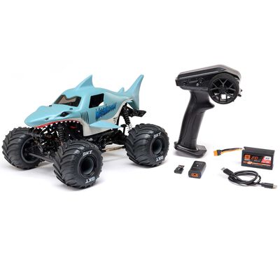 1/18 Mini LMT Megalodon 2S 4X4 RTR Brushed Monster Truck (Battery & Charger Included), Blue 1/18 Mini LMT Megalodon 2S 4X4 RTR Brushed Monster Truck (Battery & Charger Included), Blue