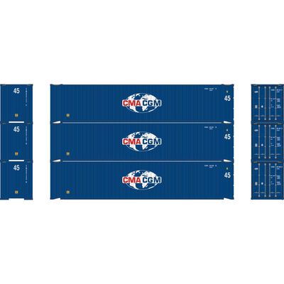 HO 45' Containers, ECMU #801390 6/801401 3/801447 7 (3) HO 45' Containers, ECMU #801390 6/801401 3/801447 7 (3)