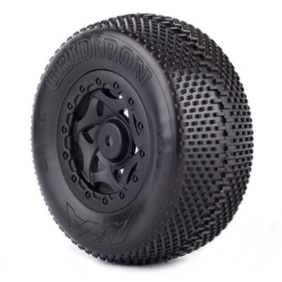 1/10 Gridiron SC Super Soft Front/Rear Tire Mounted with Red Insert: LOSI SCTE (2) 1/10 Gridiron SC Super Soft Front/Rear Tire Mounted with Red Insert: LOSI SCTE (2)