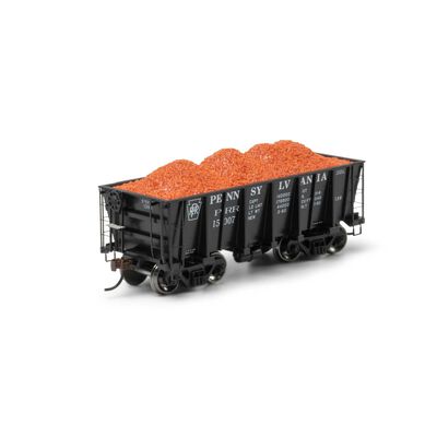 HO 26' PC&F Ore Car Tight-Bottom Low Side with Load, PRR #15007 HO 26' PC&F Ore Car Tight-Bottom Low Side with Load, PRR #15007