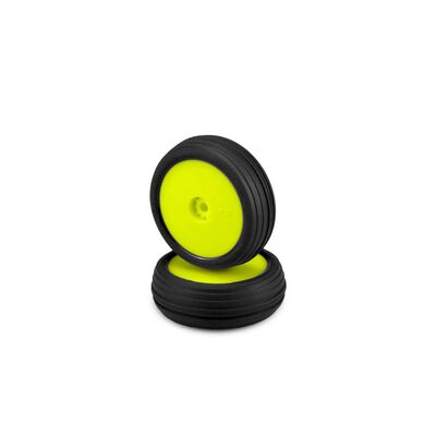 1/16 Hawk Pre-Mounted Front Mini-B Tires, Yellow Wheels, Green Compound (2) 1/16 Hawk Pre-Mounted Front Mini-B Tires, Yellow Wheels, Green Compound (2)