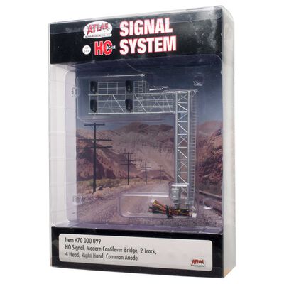 HO Signal Modern Cantilever Bridge 2Track 4Head RH HO Signal Modern Cantilever Bridge 2Track 4Head RH