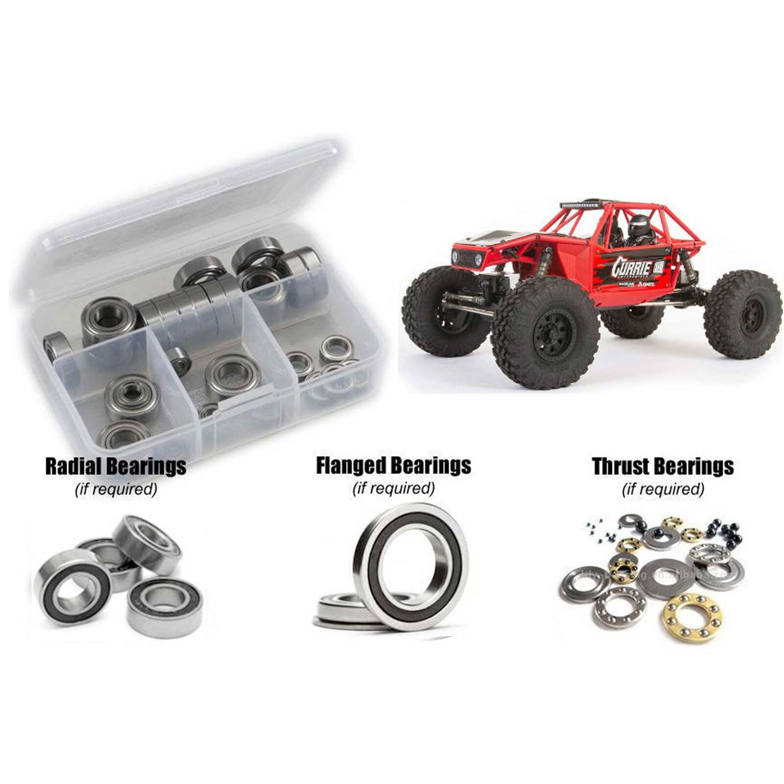 Rubber Shielded Bearing Kit, 1/10 Axial Capra 4WS Unlimited