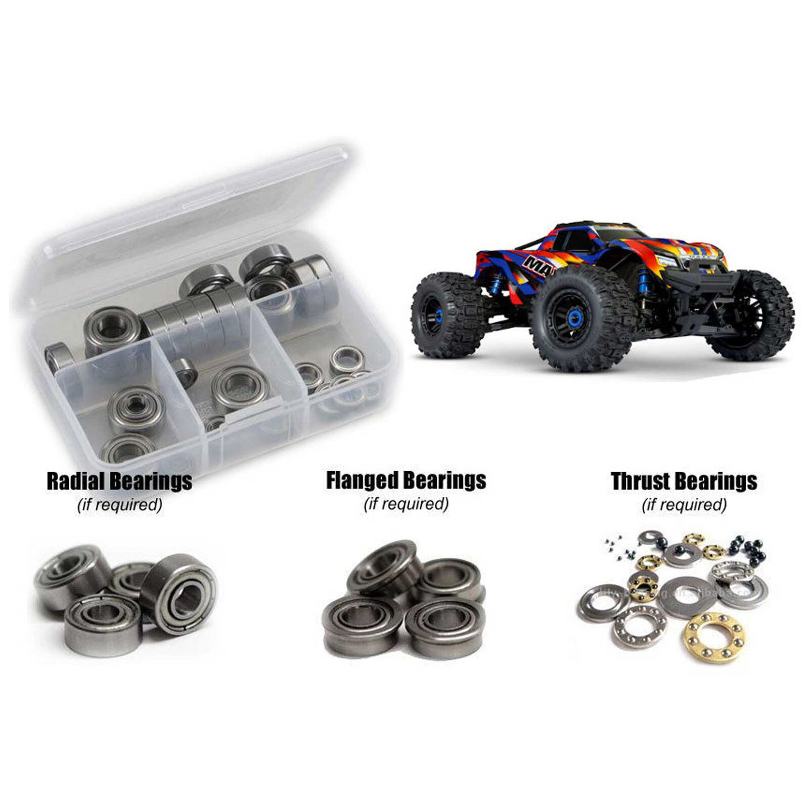 Metal Shielded Bearing Kit, 1/10 Traxxas Wide Maxx