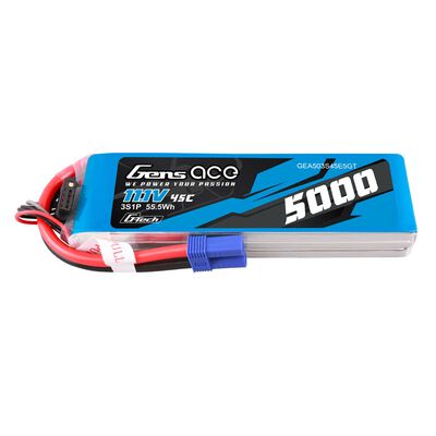 11.1V 5000mAh 3S 45C G-Tech LiPo Battery: EC5 11.1V 5000mAh 3S 45C G-Tech LiPo Battery: EC5