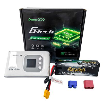 G-Tech Bundle: 5200mAh 2S 35C hardcase XT60/EC3/Deans unversal plug + S100 charger G-Tech Bundle: 5200mAh 2S 35C hardcase XT60/EC3/Deans unversal plug + S100 charger
