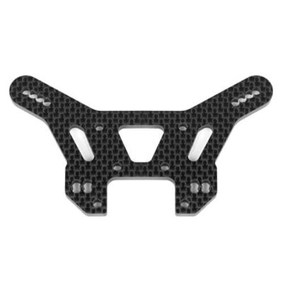 Carbon Fiber Rear Shock Tower with Added Camber Link Location: EB410 Carbon Fiber Rear Shock Tower with Added Camber Link Location: EB410