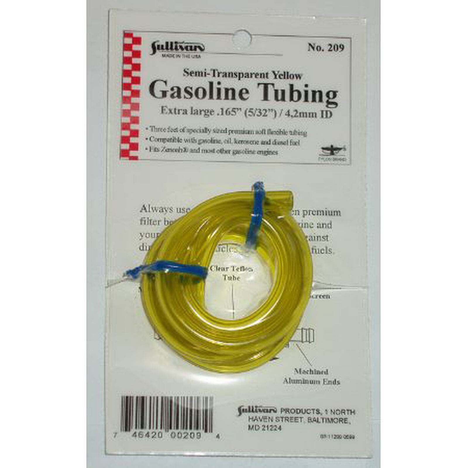Gas Tubing, 3', Extra-Large, 5/32", Yellow