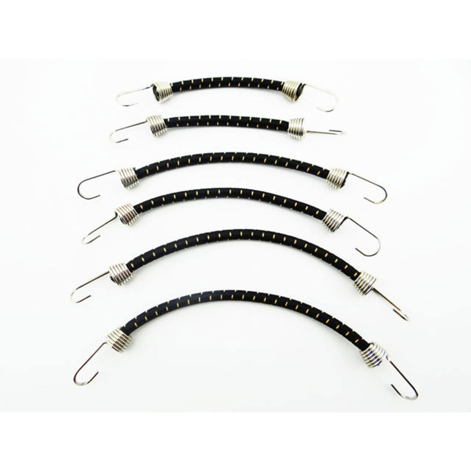 1/10 Scale Bungee Cord Set (6) Black Light Tan