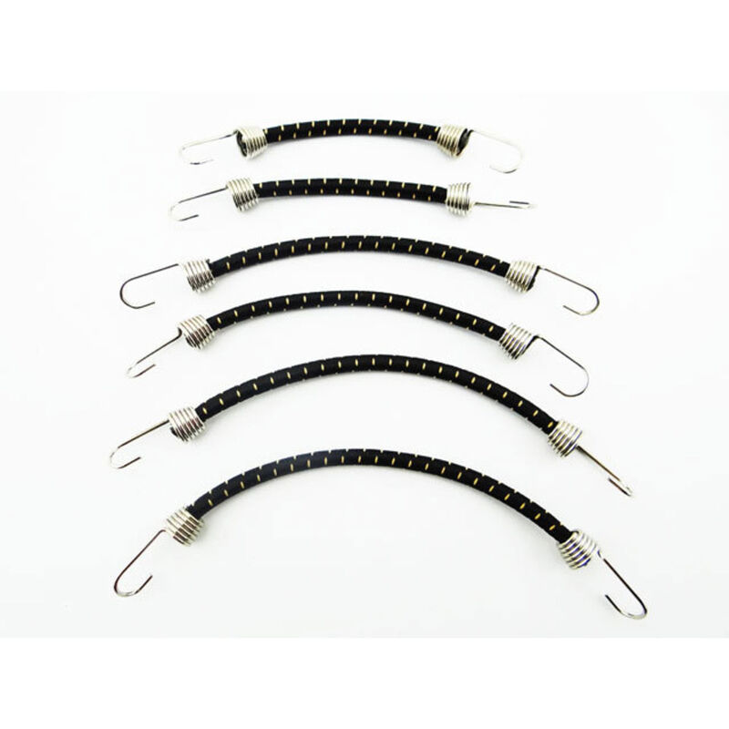 1/10 Scale Bungee Cord Set (6) Black Light Tan