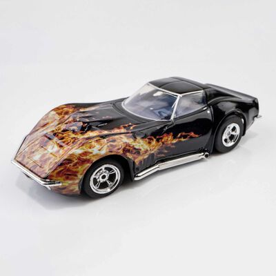 HO 1968 Chevy Corvette L88 Mega G+ Slot Car, Black & Flame HO 1968 Chevy Corvette L88 Mega G+ Slot Car, Black & Flame