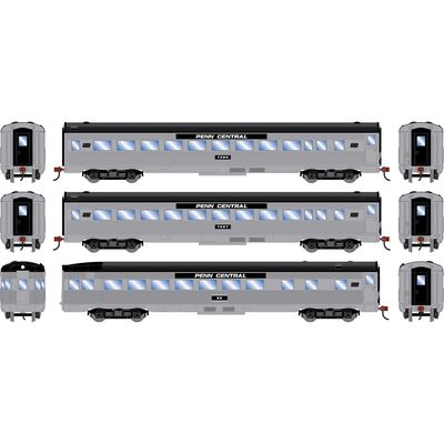 HO RND Streamline Cars, PC Coach #1584/Coach #1597/Observation #99 (3) HO RND Streamline Cars, PC Coach #1584/Coach #1597/Observation #99 (3)