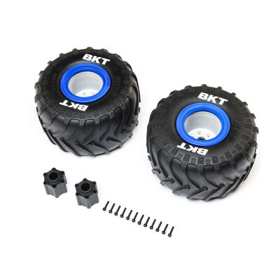 BKT 2.6" Monster Truck Tire, Med, Premount, Blue (2): LMT 2.0 BKT 2.6" Monster Truck Tire, Med, Premount, Blue (2): LMT 2.0
