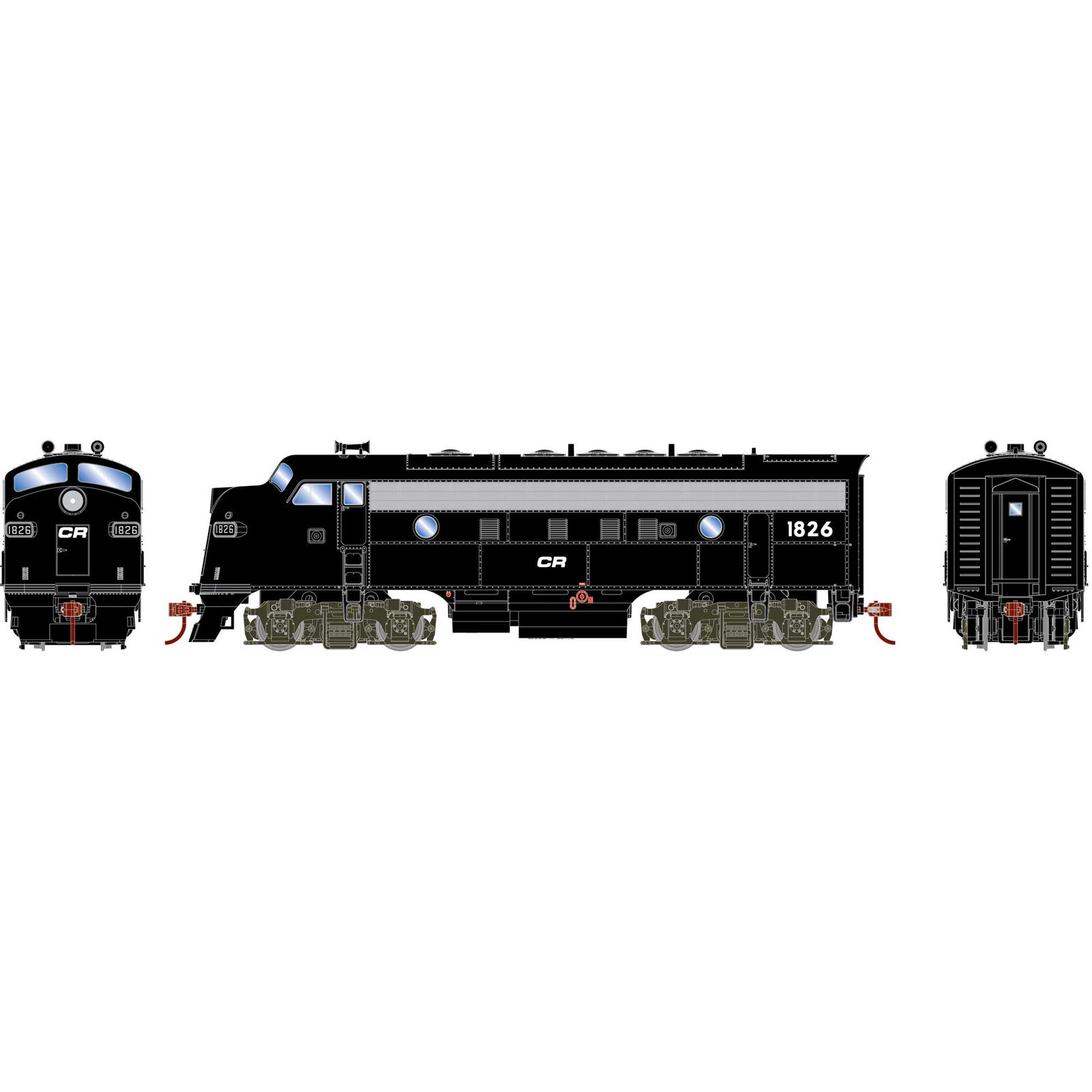 HO RND F7A Locomotive DCC-Ready, CR #1826