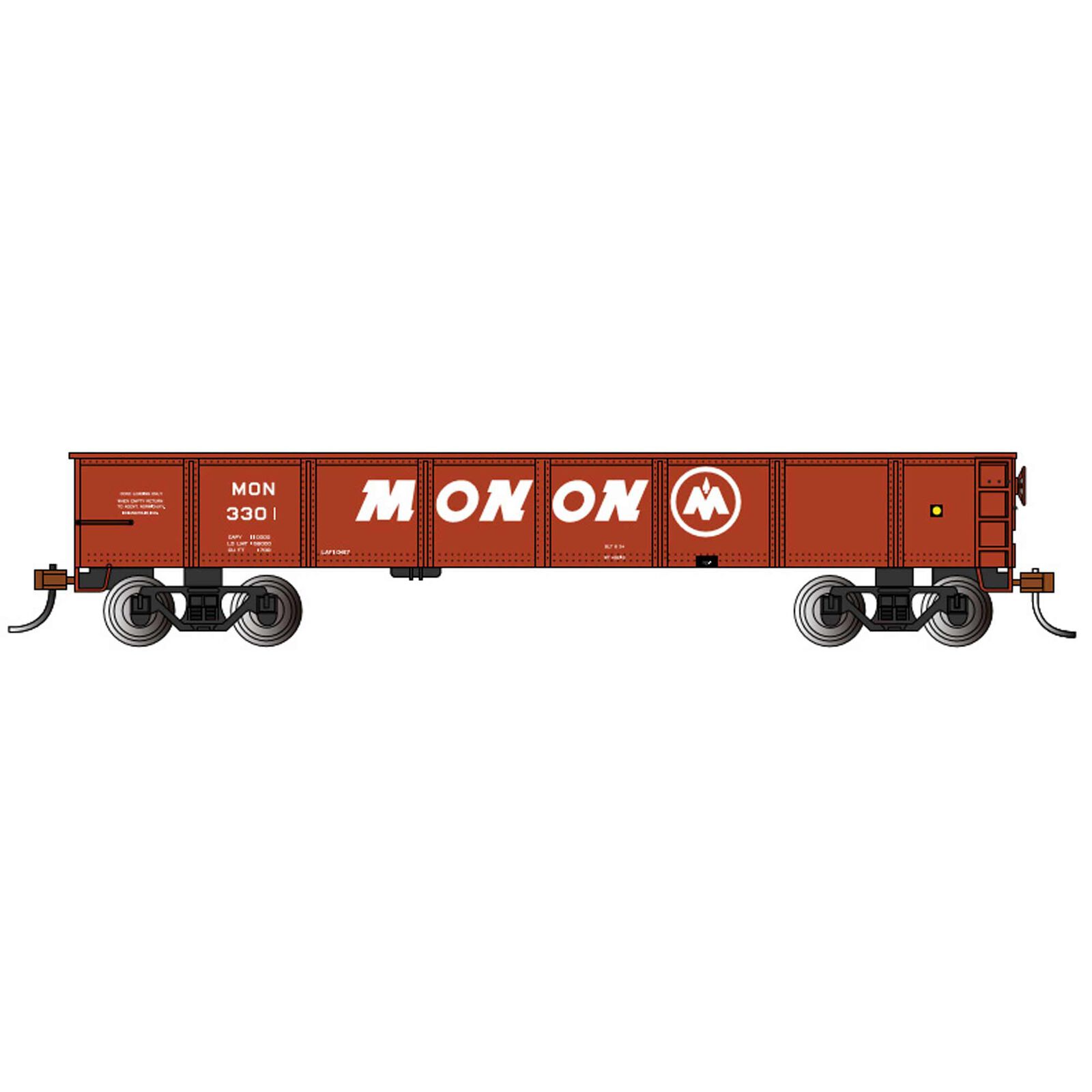 HO 40' Gondola Monon #3301, Oxide Red