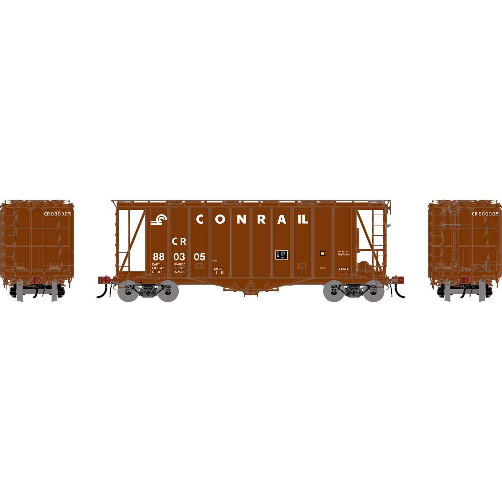 HO GEN GATC 2600 Airslide Covered Hopper, CR #880305
