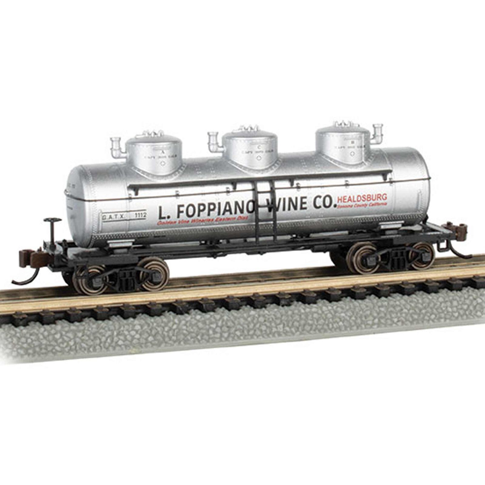 N SCALE 3 Dome Tank Car L.Foppiano Wine Co. #1112