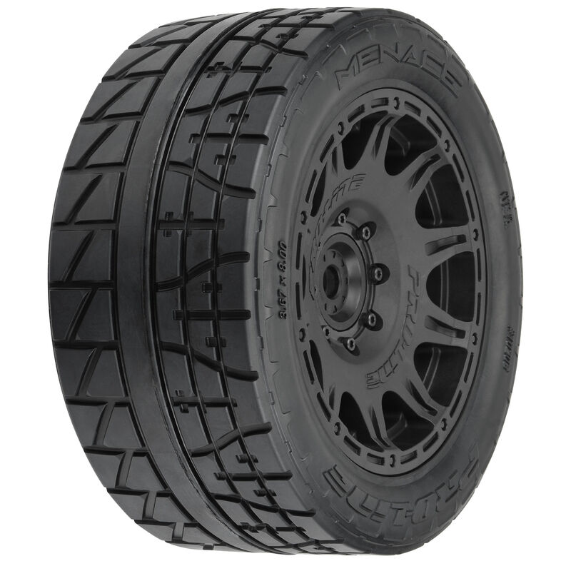 1/6 Menace HP BELTED F/R 5.7&rdquo; Tires MTD 24mm Black Raid 8x48 Hex (2)