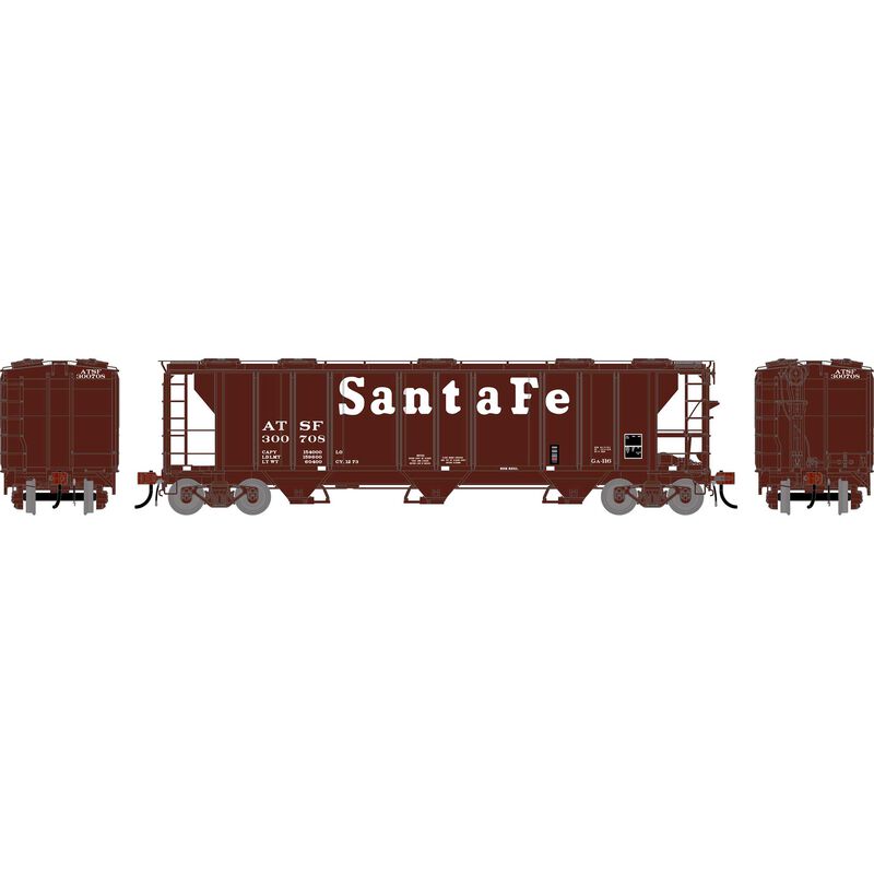HO GEN PS 2893 3-Bay Covered Hopper, ATSF 'Billboard Lettering' #300708