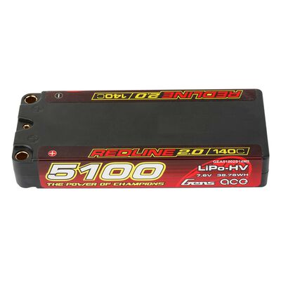 7.6V 5100mAh 2S 140C Redline 2.0 LiHV Hardcase Battery: 5.0mm Bullet 7.6V 5100mAh 2S 140C Redline 2.0 LiHV Hardcase Battery: 5.0mm Bullet