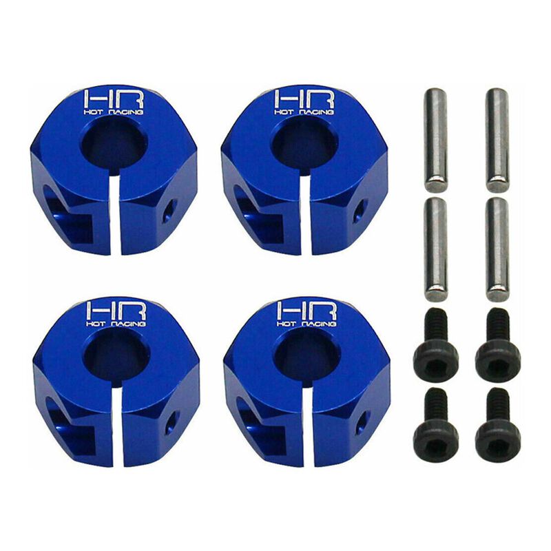 Aluminum 12mm Hex Set, 1/10 Traxxas Mini Maxx, Blue