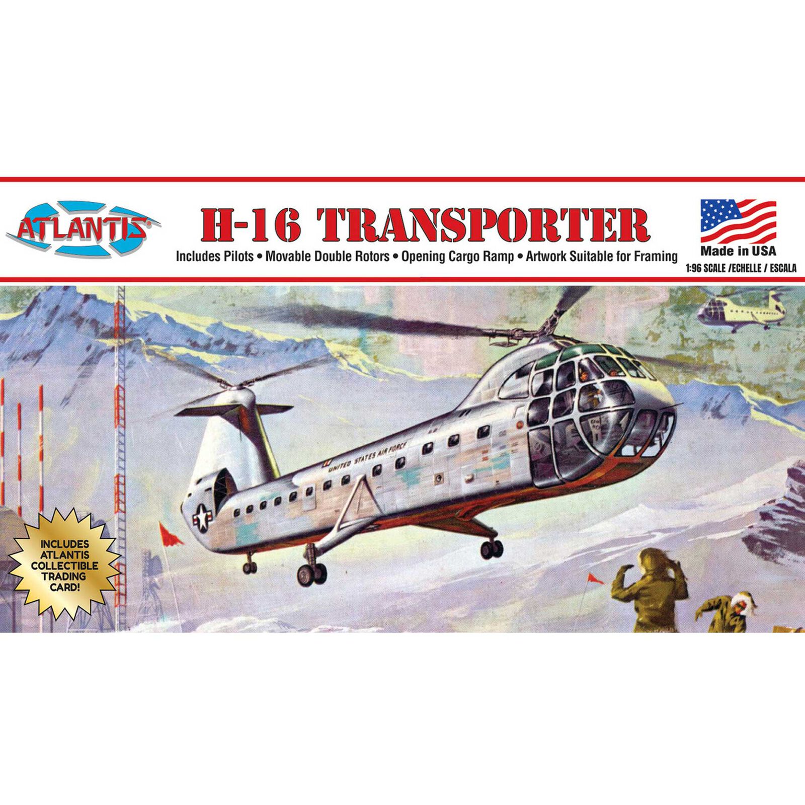 1/96 H-16 Piasecki Helicopter Model Kit with Trading Card