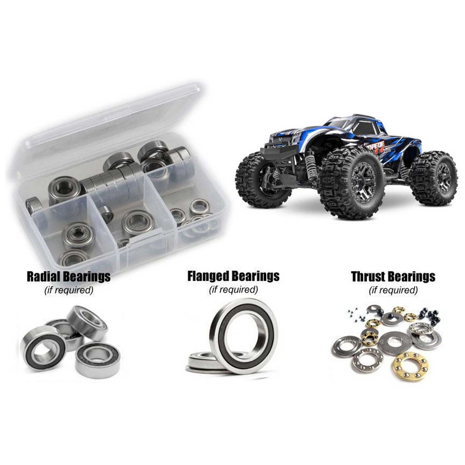 Rubber Shielded Bearing Kit, 1/10 Traxxas Stampede 4x4 VXL