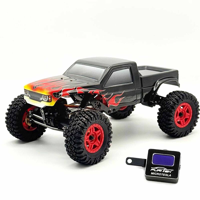 1/18 ARTR 4x4 Brushless Rock Crawler RTR with Micro Tesla DigiBoard, Black Flame