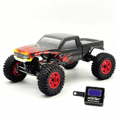 1/18 ARTR 4x4 Brushless Rock Crawler RTR with Micro Tesla DigiBoard, Black Flame 1/18 ARTR 4x4 Brushless Rock Crawler RTR with Micro Tesla DigiBoard, Black Flame