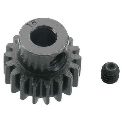 Extra Hard 18 Tooth Blackened Steel 32p Pinion, 5mm Extra Hard 18 Tooth Blackened Steel 32p Pinion, 5mm