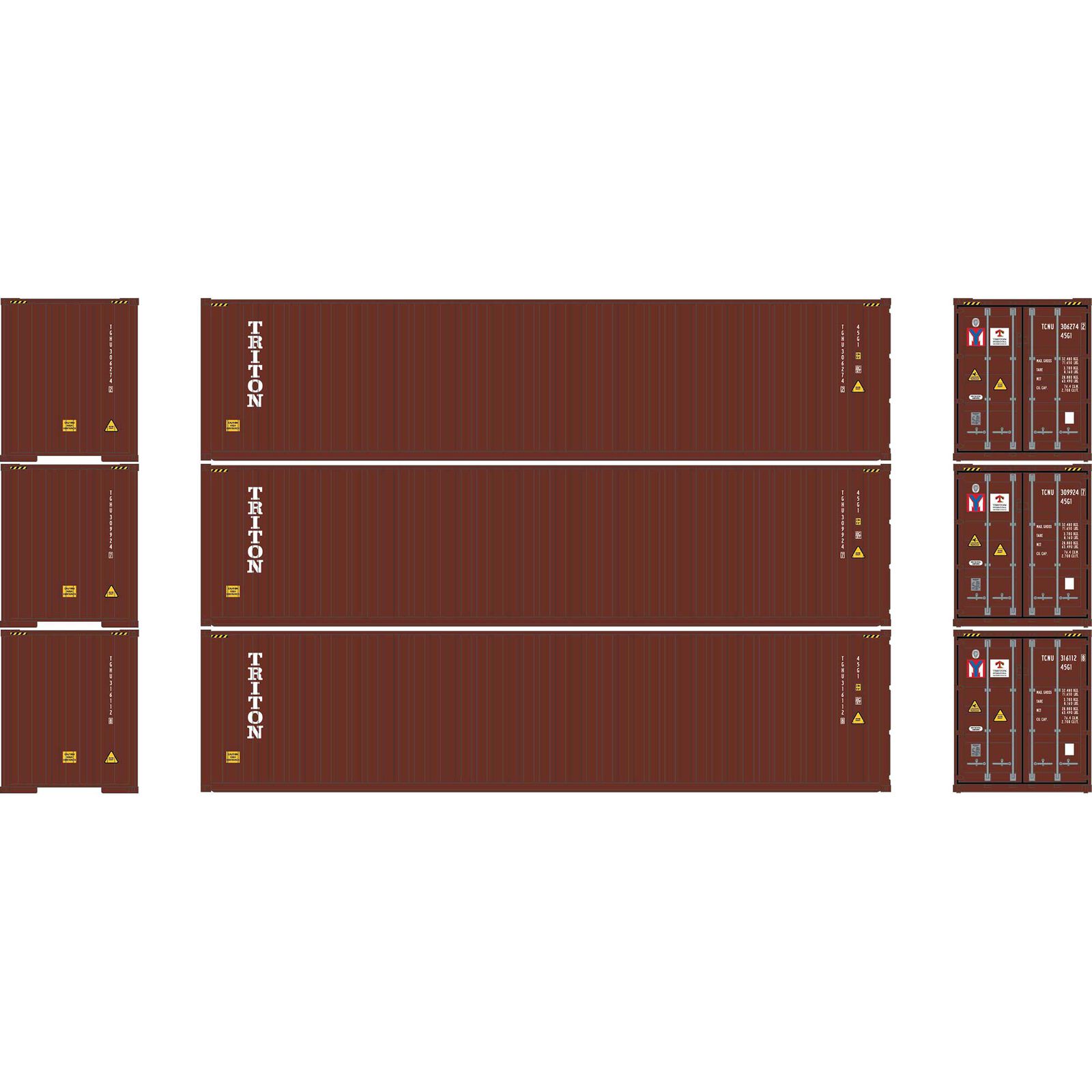 N ATH 40' Corrugated High-Cube Containers, TCNU #306274-2/309924-7/316112-8 (3)