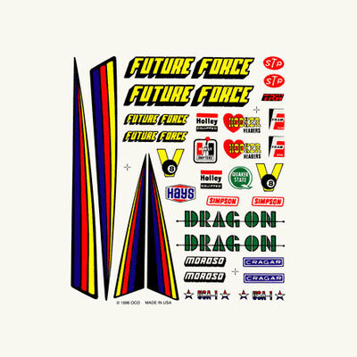 Dry Transfer Decals, Drag Racer Dry Transfer Decals, Drag Racer