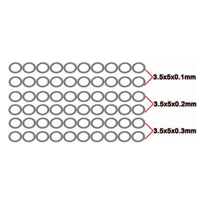 3.5x5mm Steel Shims 0.1x20 0.2x20 0.3x20 (60) 3.5x5mm Steel Shims 0.1x20 0.2x20 0.3x20 (60)
