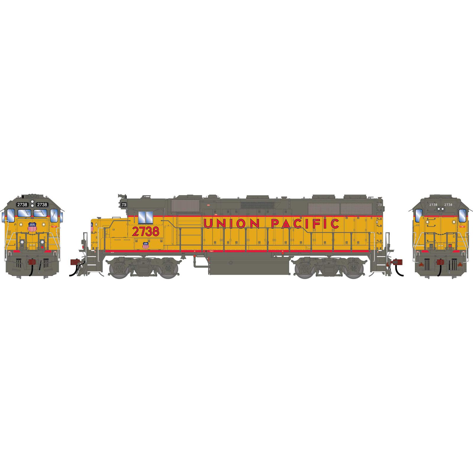 HO GEN GP39-2 PH I Locomotive, UP #2738