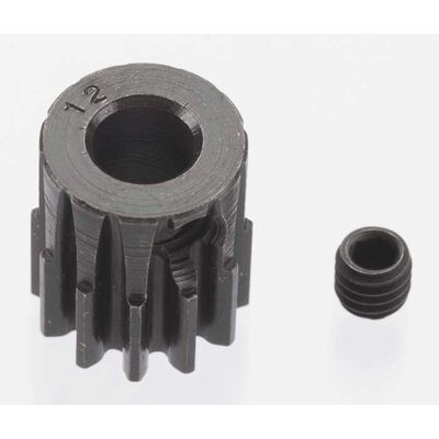 Extra Hard 12 Tooth Blackened Steel 32p Pinion, 5mm Extra Hard 12 Tooth Blackened Steel 32p Pinion, 5mm