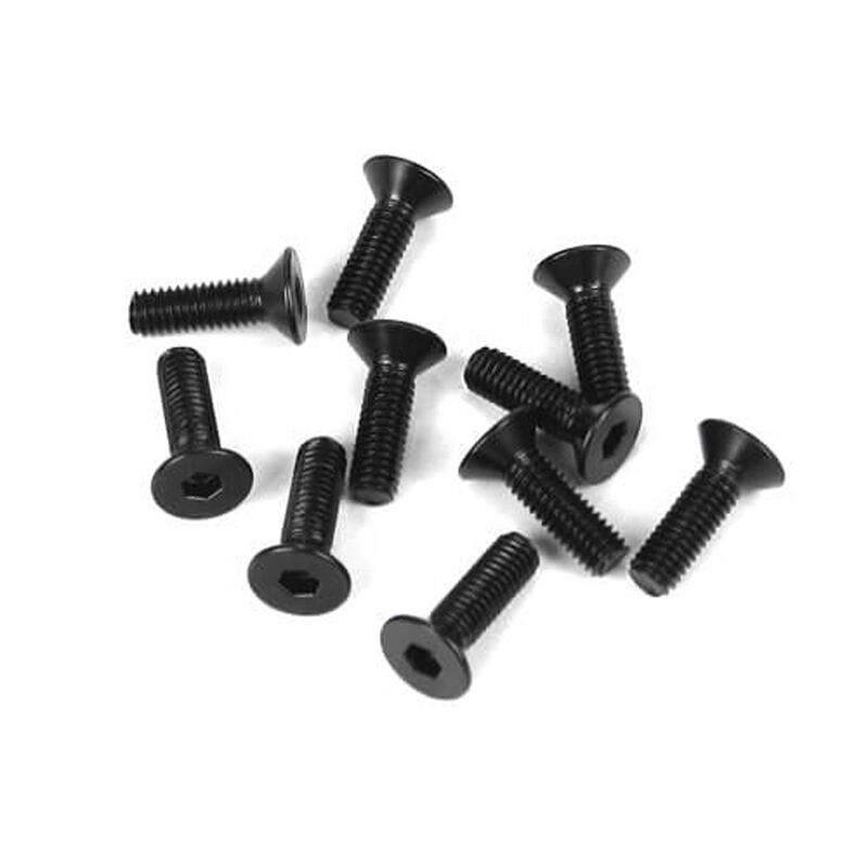 M3x10mm Flat Head Screws, Black (10)