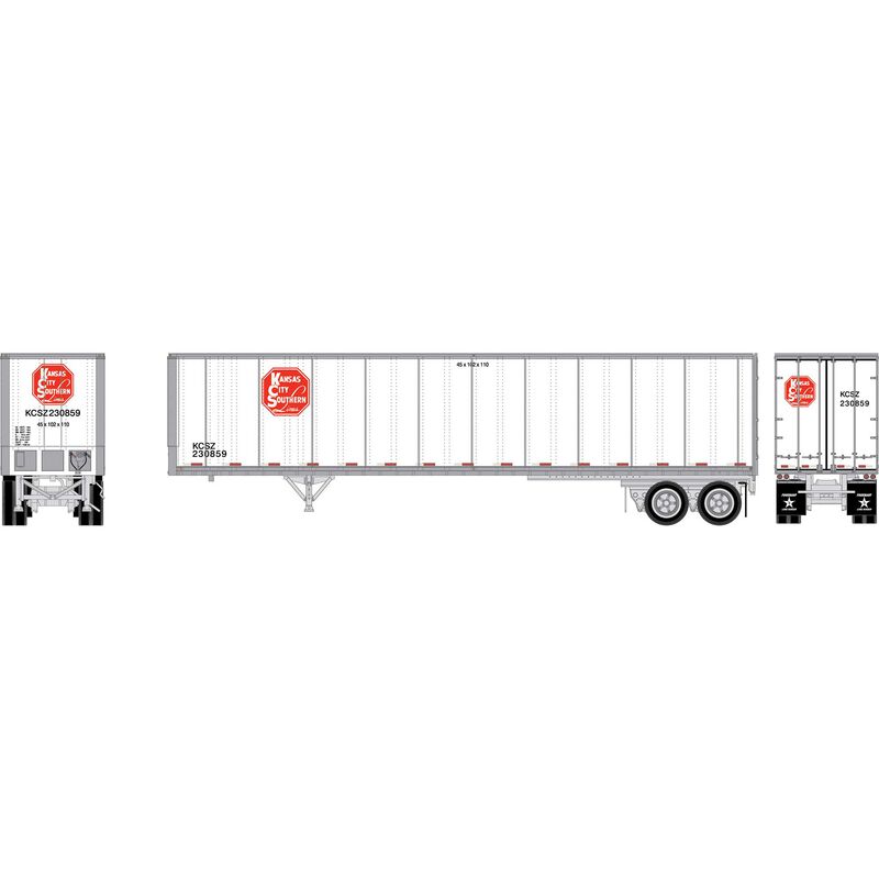 HO ATH 45' Fruehauf Z-Van Trailer Smooth Side, KCSZ #230859
