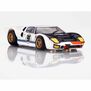 HO 1966 Ford GT40 Mk.II #98 Mega G+ Slot Car, White & Blue