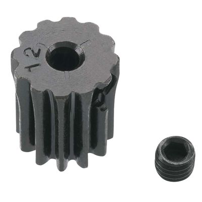 0.5 Module Hard Blackened Steel Mini Pinion 2mm, 12T 0.5 Module Hard Blackened Steel Mini Pinion 2mm, 12T