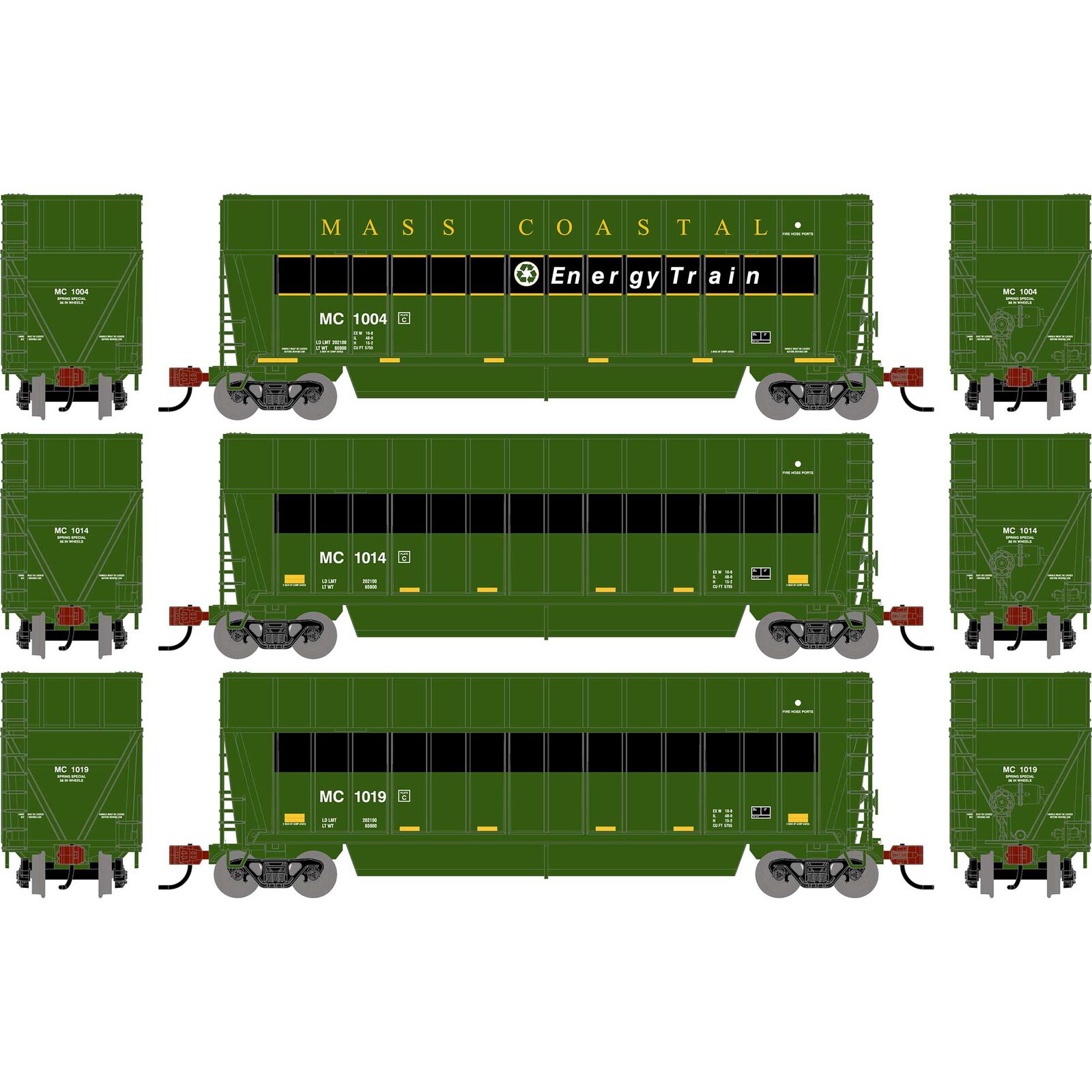 N ATH Berwick Bathtub Extended Side Gondola, MC #1004/1014/1019 (3)