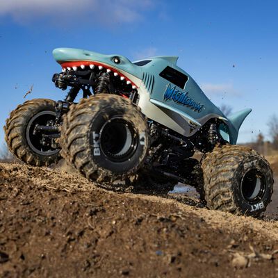 1/18 Mini LMT Megalodon 2S 4X4 RTR Brushed Monster Truck (Battery & Charger Included), Blue 1/18 Mini LMT Megalodon 2S 4X4 RTR Brushed Monster Truck (Battery & Charger Included), Blue